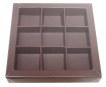 Windowbox 100x100x19mm 9 division taupe