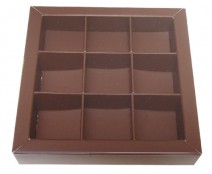 Windowbox 100x100x19mm 9 division brown