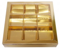Windowbox 100x100x19mm 9 division goldshine