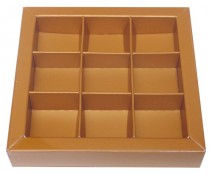 Windowbox 100x100x19mm 9 division hazelnut