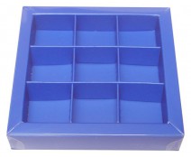 Windowbox 100x100x19mm 9 division ocean blue 