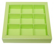 Windowbox 100x100x19mm 9 division pistache