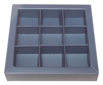 Windowbox 100x100x19mm 9 division sea blue 
