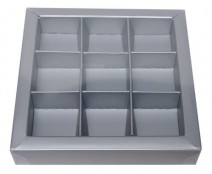 Windowbox 100x100x19mm 9 division silver