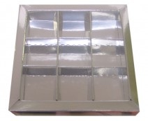 Windowbox 100x100x19mm 9 division silvershine