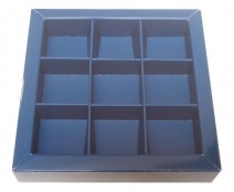 Windowbox 100x100x19mm 9 division blueberry blue 