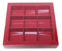 Windowbox 100x100x19mm 9 division brique laqué 
