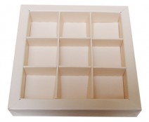 Windowbox 100x100x19mm 9 division seashell 
