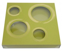 Windowbox 4 circle large 140x140x19mm almond