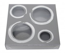 Windowbox 4 circle small 110x110x19mm warmgrey 