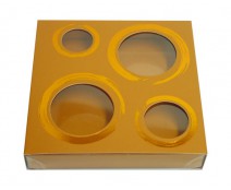 Windowbox 4 circle small 110x110x19mm hazelnut 