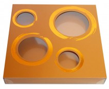 Windowbox 4 circle large 140x140x19mm hazelnut