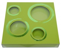Windowbox 4 circle large 140x140x19mm kiwi green