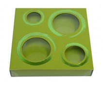 Windowbox 4 circle small 110x110x19mm kiwi green 