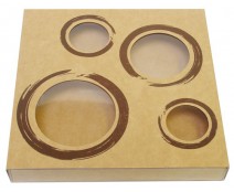 Windowbox 4 circle large 140x140x19mm kraft