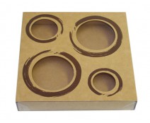 Windowbox 4 circle small 110x110x19mm kraft 