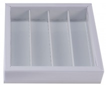 Windowbox maxi 145x145x33mm divider included Duomat-white/Shiny-white