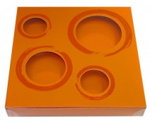Windowbox 4 circle large 140x140x19mm sunset orange 