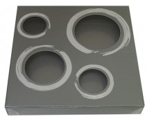 Windowbox 4 circle large 140x140x19mm warmgrey