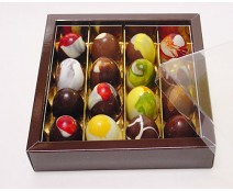 Windowbox maxi 145x145x33mm divider included chocolat laque