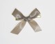 Bow ready made No 000 double face satin 15mm clipband 60mm taupe